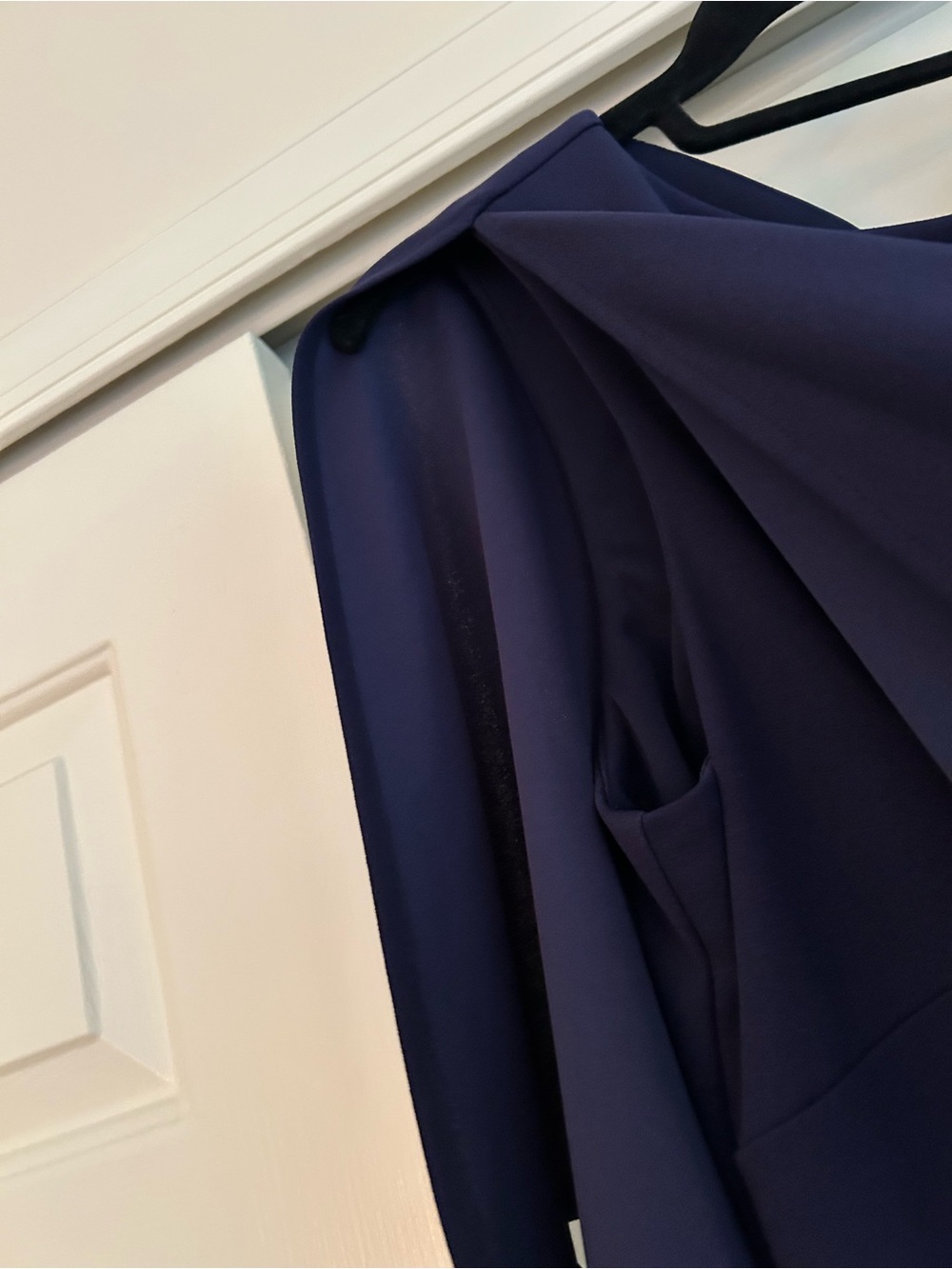 connected apparel Navy Cape-Overlay Jumpsuit - Picture 5 of 6